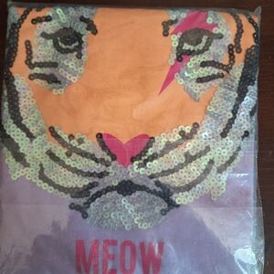 Sequin Tiger Graphic Tee Girls Size L 14.5-16.5